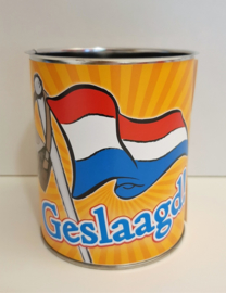 Blik met deksel 1 ltr Geslaagd vlag