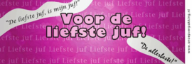 Blik met deksel 1 ltr liefste juf paars