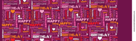 Blik met deksel 1 ltr Happy Birthday paars