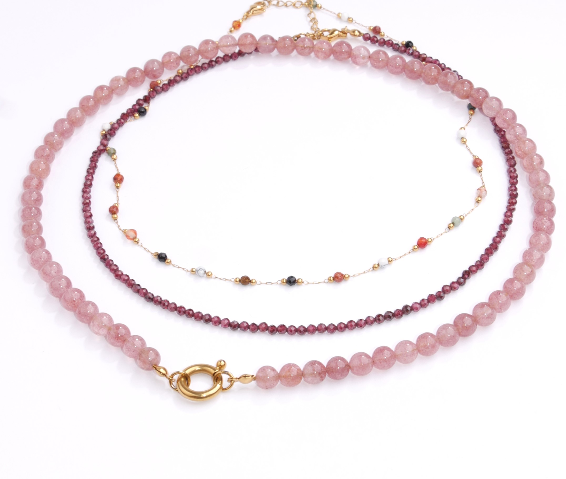 Ketting mixed gemstones