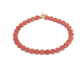 Armband jaspis warm red heart