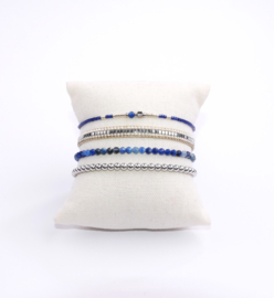 Set of four - silver and sapphire blue