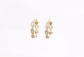 Oorbellen zirconia hoops natural