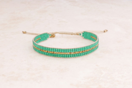 Armband geweven emerald green