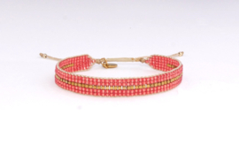 Armband geweven warm red