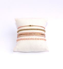 Armband geweven soft peach