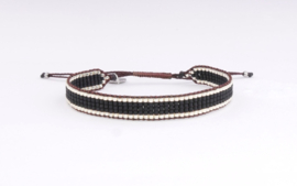 Armband geweven black silver