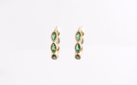 Oorbellen zirconia hoops green