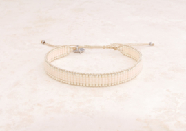 Armband geweven soft white silver
