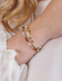 Armband geweven soft white design