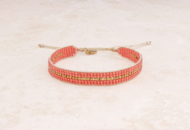 Armband geweven warm red