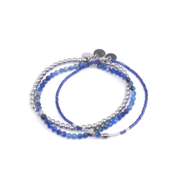 set of three - sapphire blue silver