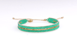 Armband geweven emerald green