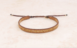 Armband geweven bronze