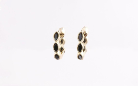 Oorbellen zirconia hoops black