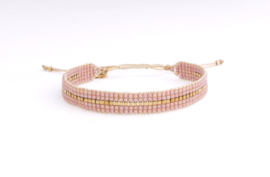 Armband geweven rose dust