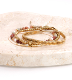 Set of four - soft terracotta gold