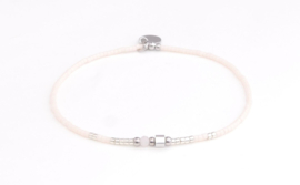 Armband miyuki soft white silver