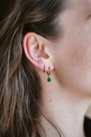 Oorbellen zirconia drops green