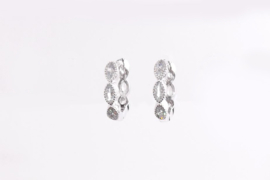 Oorbellen zirconia hoops natural silver