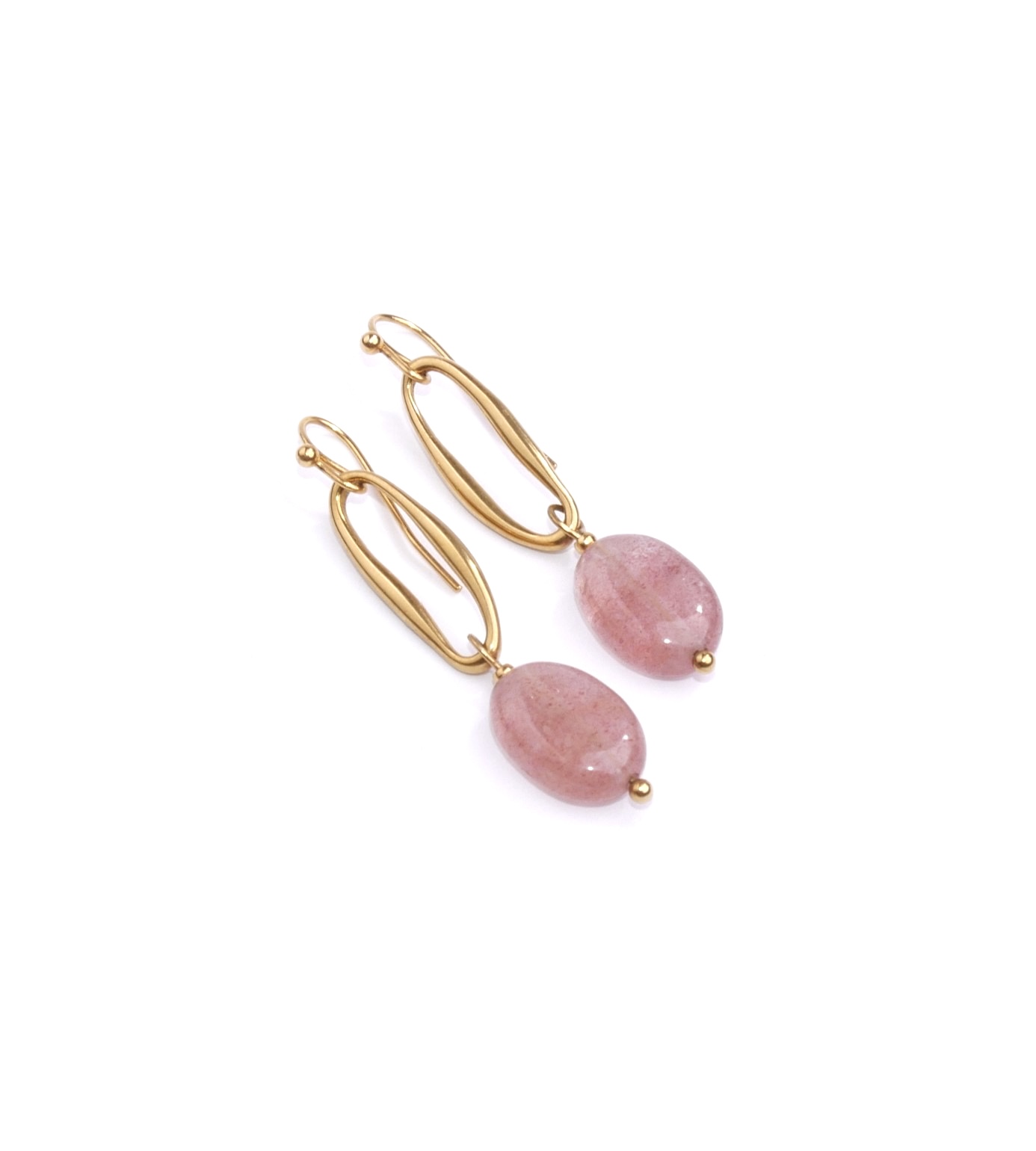 Oorbellen strawberry quartz