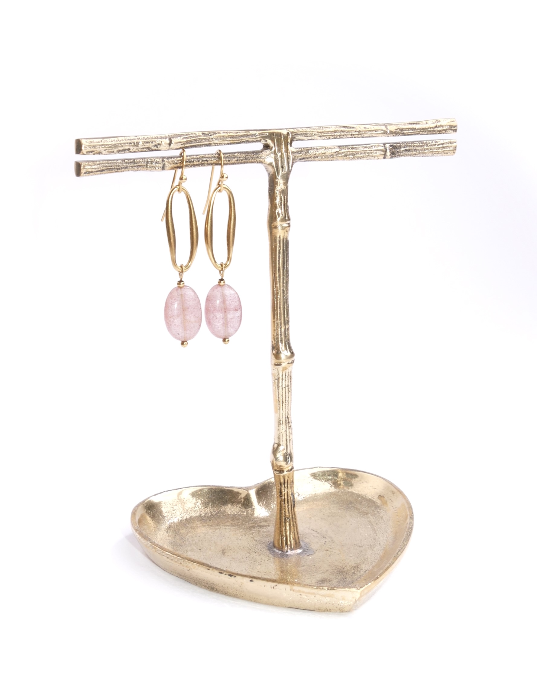 Oorbellen strawberry quartz
