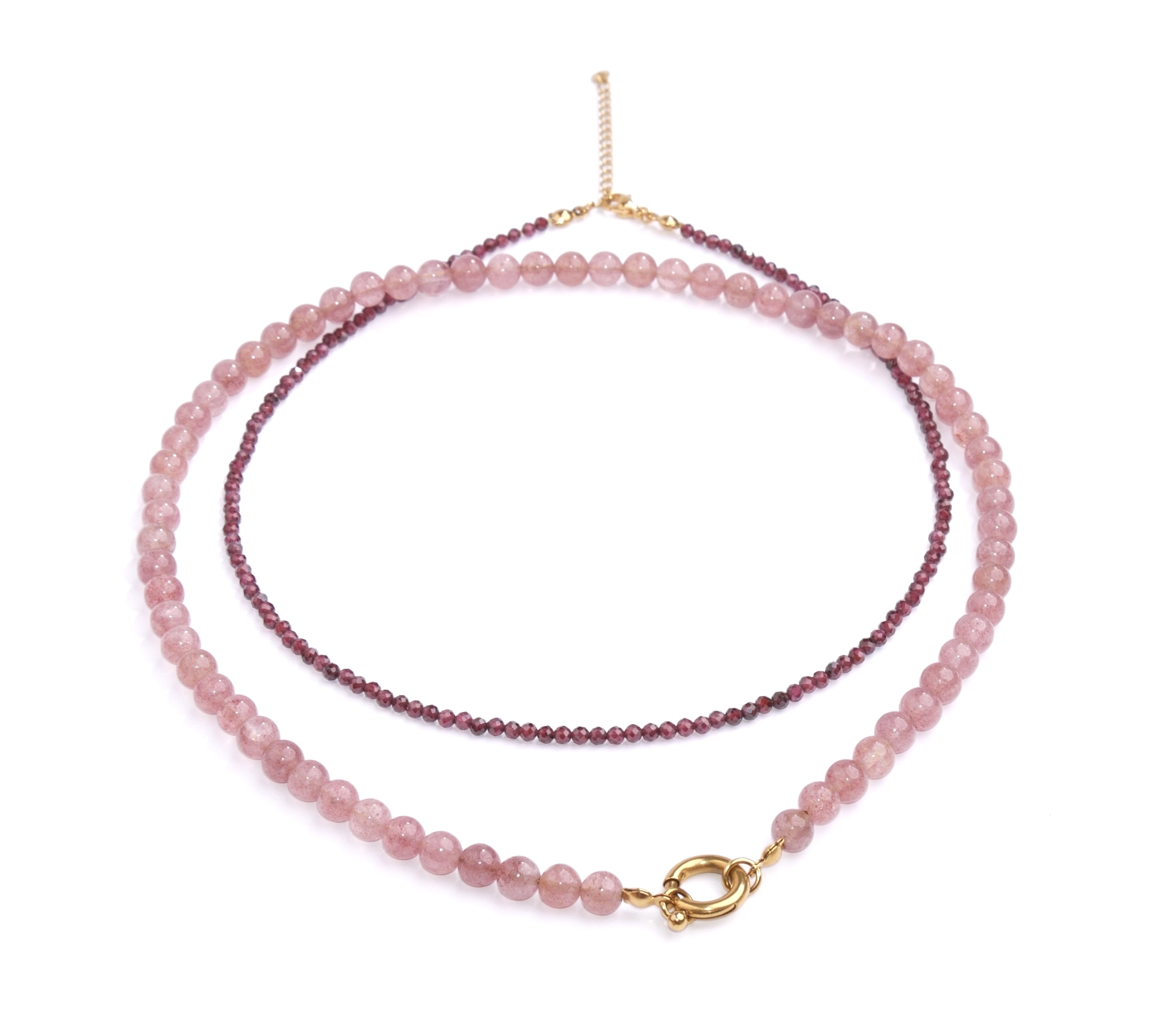 Ketting strawberry quartz large