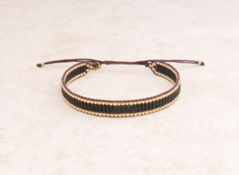 Armband geweven black gold