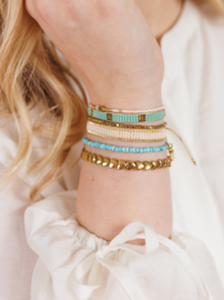 Armband geweven turquoise