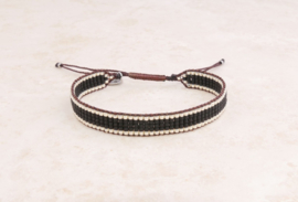 Armband geweven black silver