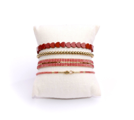 Armband jaspis warm red heart