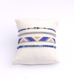 Set of four - sapphire blue silver