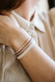 Armband geweven soft white