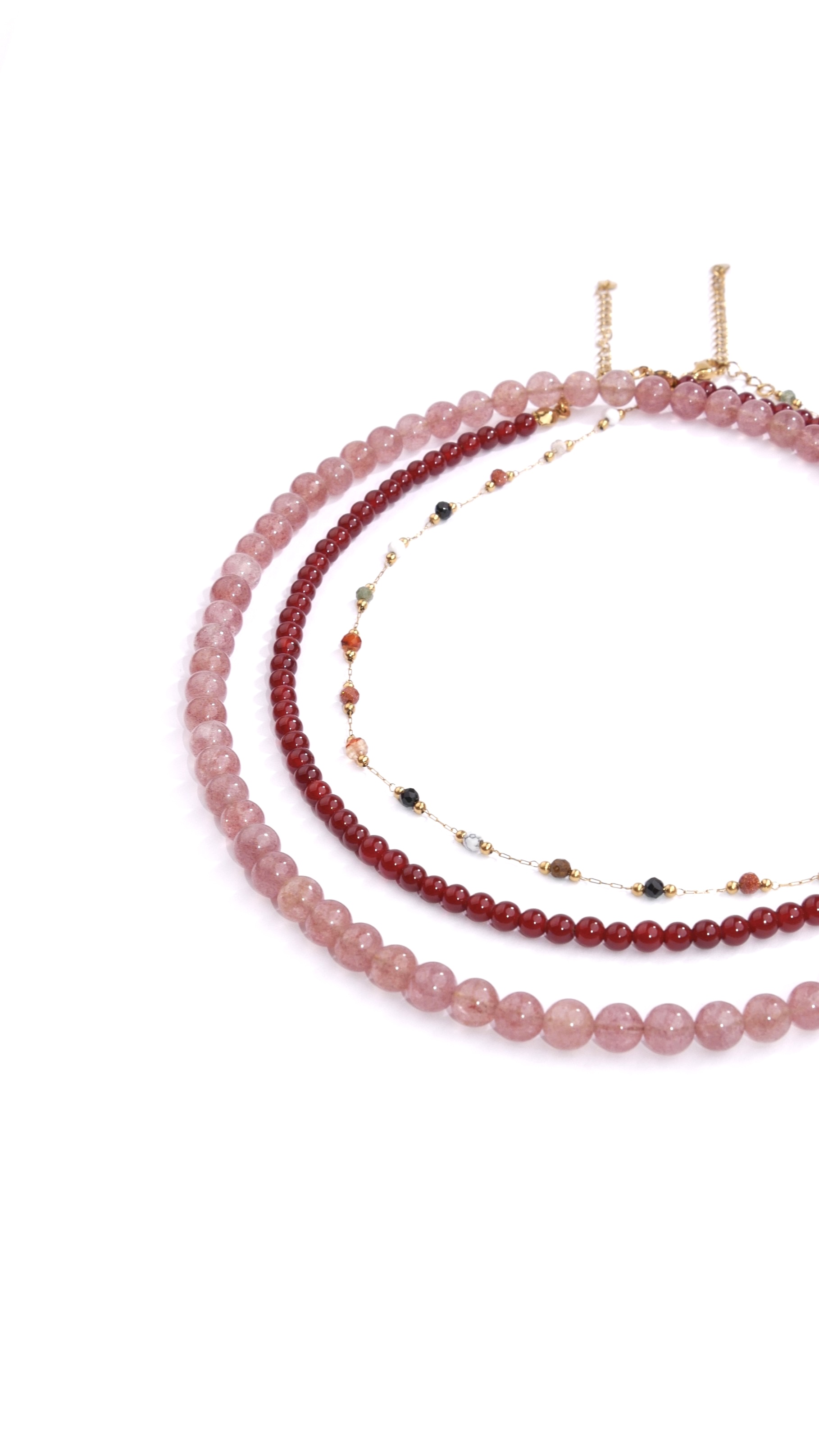 Ketting strawberry quartz large