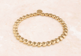 Armband hematiet golden heart