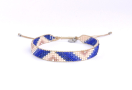 Armband geweven sapphire blue silver