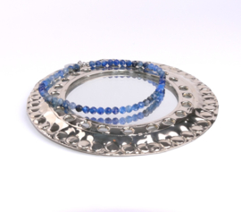 set of three - sapphire blue silver