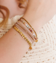 Armband geweven rose dust