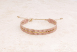 Armband geweven rose dust