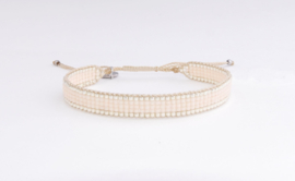 Armband geweven soft white silver