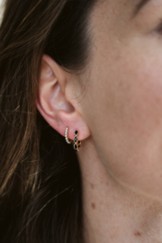 Oorbellen zirconia hoops black