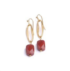 Oorbellen red jasper