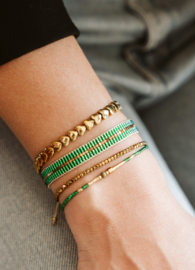 Armband geweven emerald green