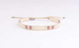 Armband geweven soft white design silver