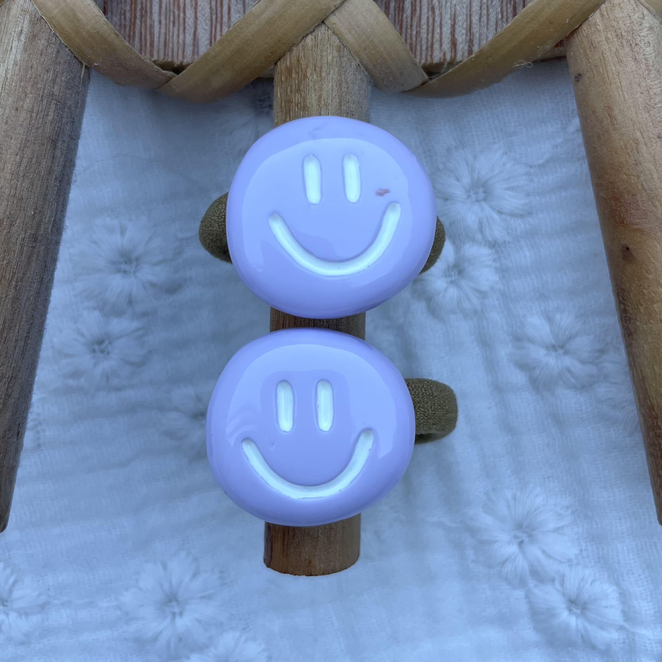 Haarelastiekjes Smiley Lila