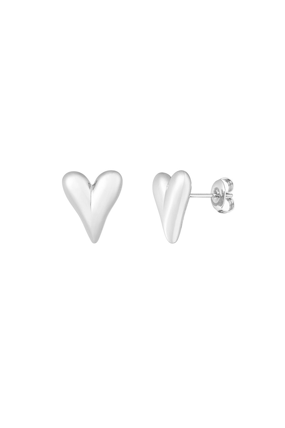 Studs Hartjes Oorbellen zilver
