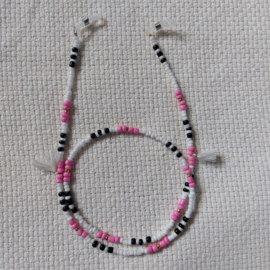 Zonnebrilkoord roze/zwart