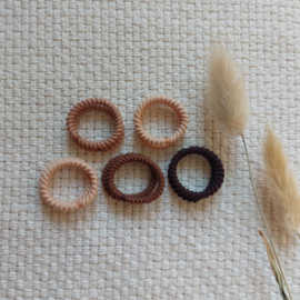 Mini haarelastiekjes Bruin
