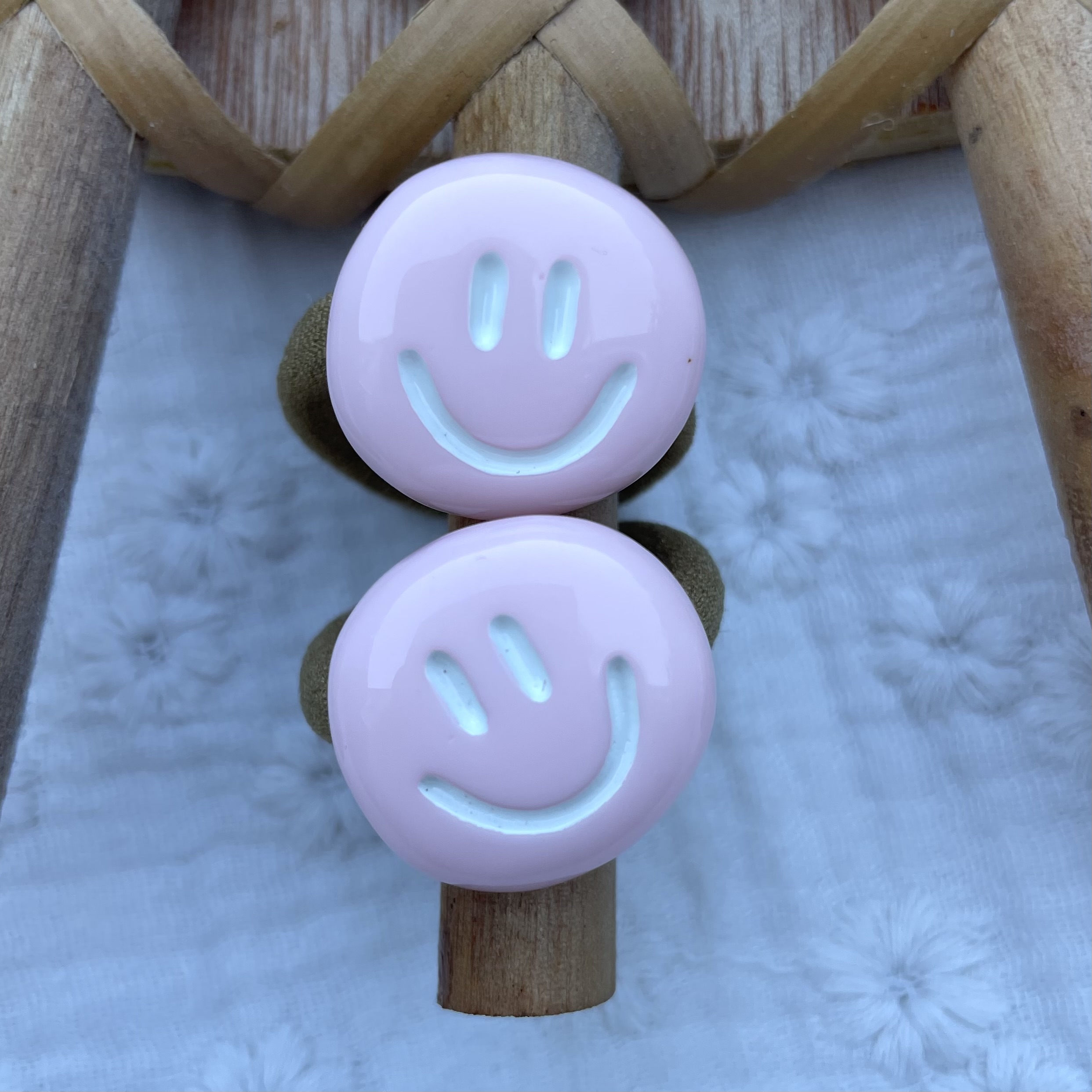 Haarelastiekjes Smiley Licht Roze