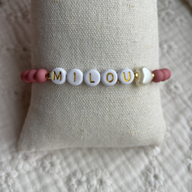 Naam Armband Oud Roze